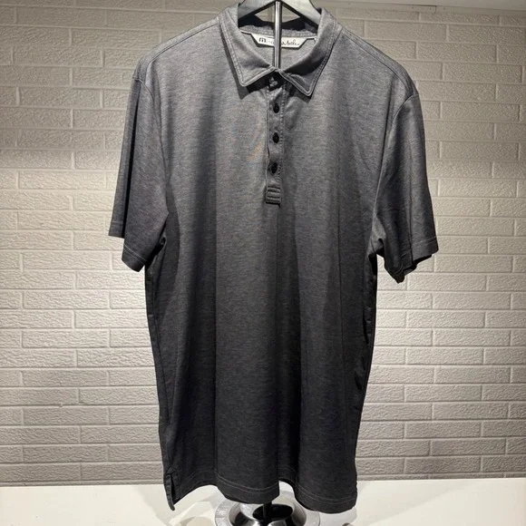 Bundle Travis Mathew Golf Polo Shirt XL Blue Gray Striped Performance Casual Men - Picture 8 of 11